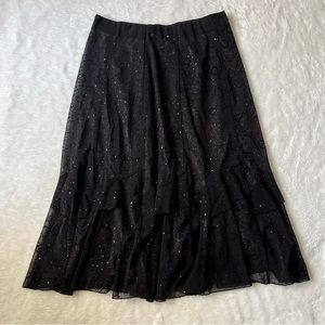 ❣️5 FOR $15!❣️ No Tag | Womens black sequin glitter midi skirt